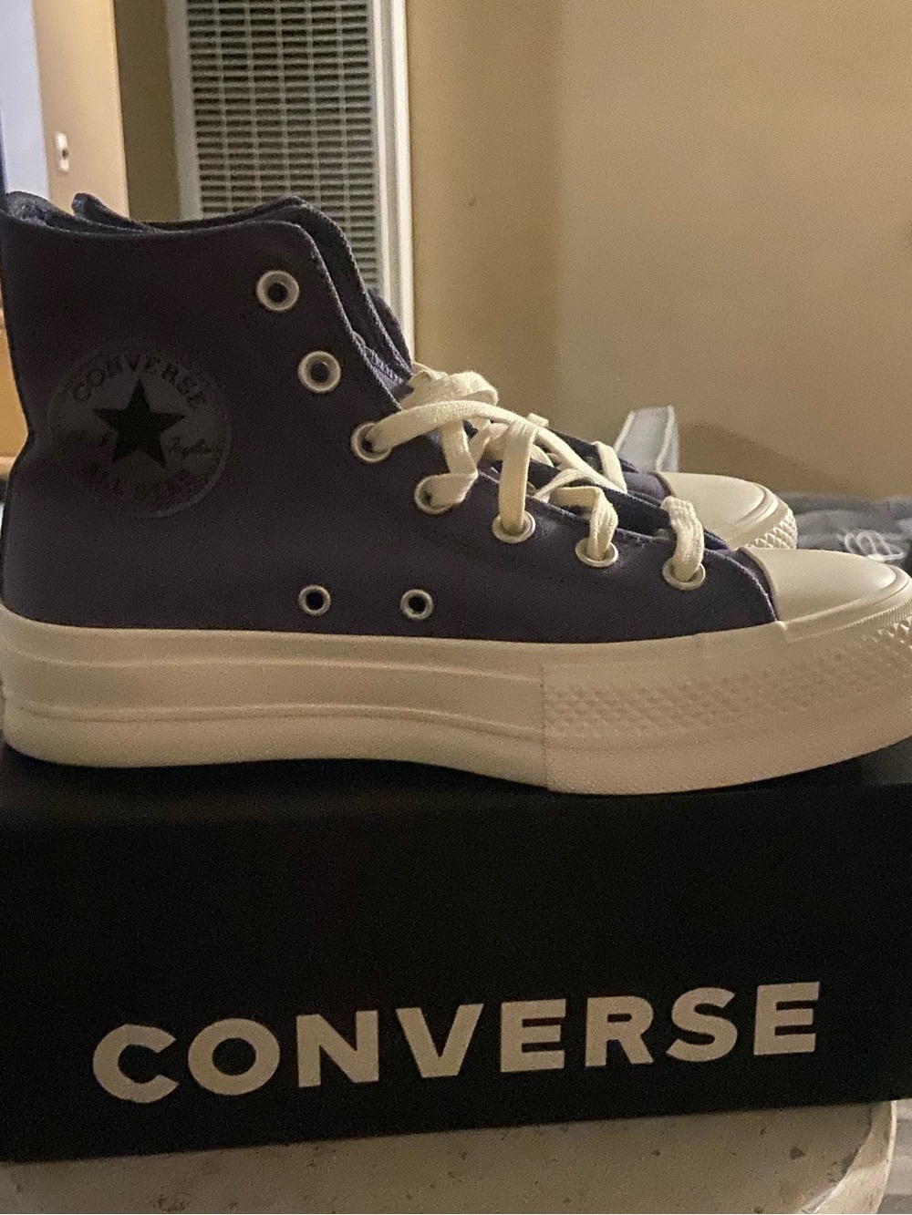 Converse High Top Sneakers - Deep Purple & White